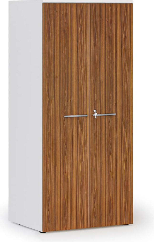 Szafa biurowa z drzwiami PRIMO WHITE, 1781 x 800 x 600 mm, biały/orzech