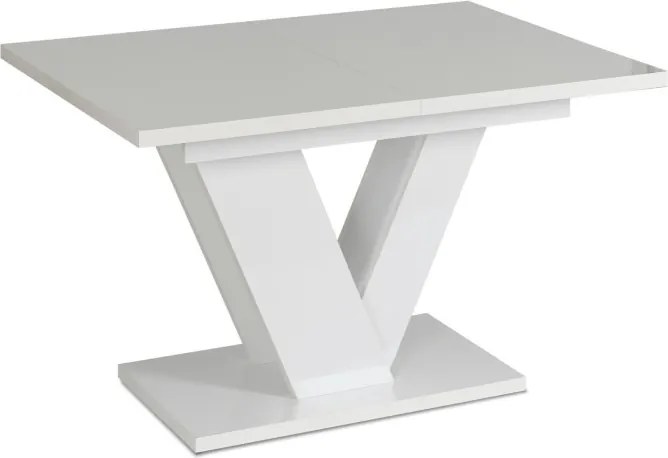 Stół Prostokątny Rozkładany CLARK 120-160 cm Biały Połysk Glamour