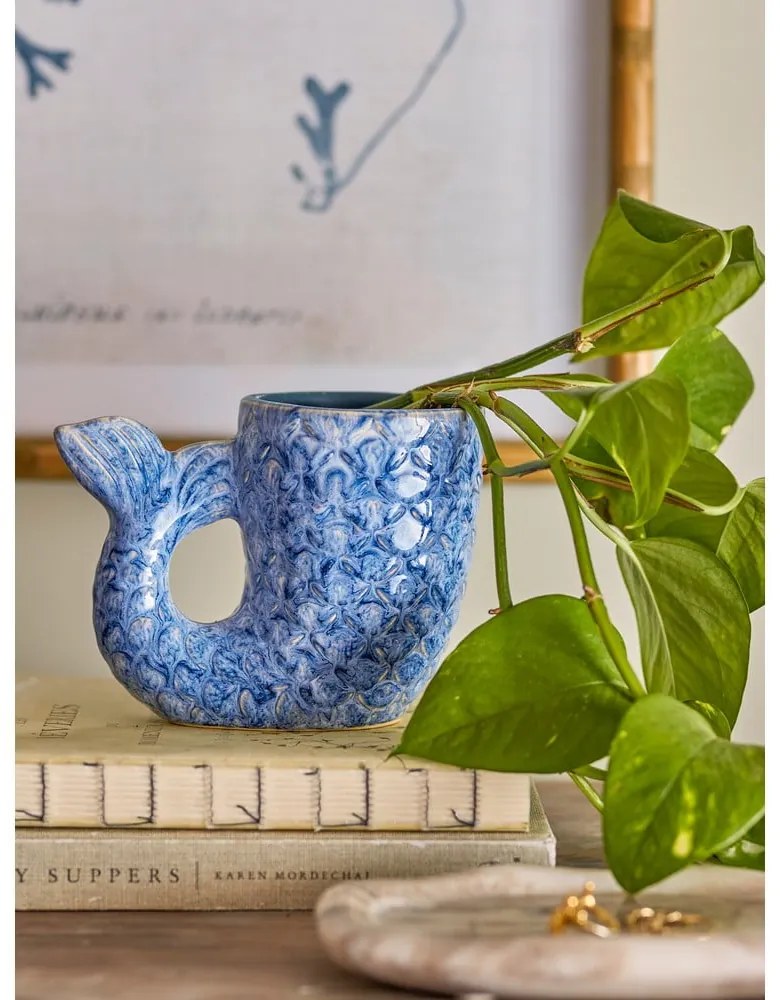 Niebieski kamionkowy wazon (wysokość 12 cm) Ariella – Bloomingville