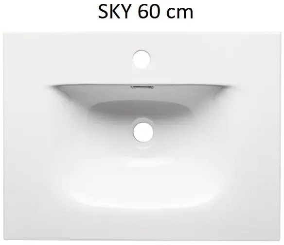 Szafka pod umywalkę NORDIC CREMONA 2S 60cm dąb cremona z umywalką wpuszczaną SKY COMAD