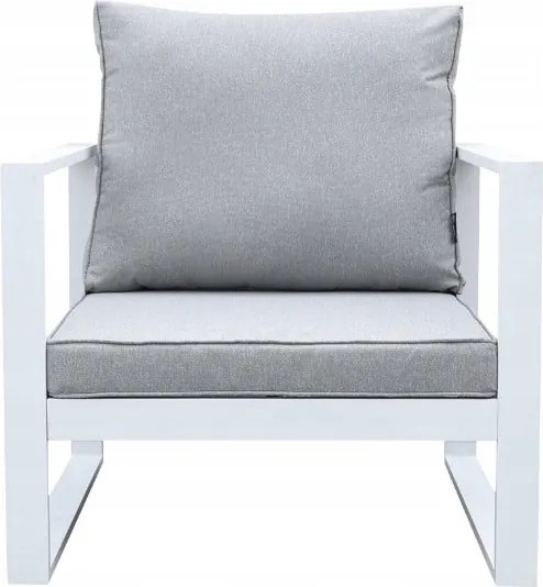 Zestaw mebli ogrodowych biały tarasowy 4 el. aluminiowych sofa, kanapa stół