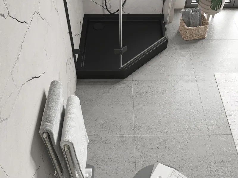 Mexen Flow+ brodzik pięciokątny 90 x 90 cm, czarny mat - 46P709090H