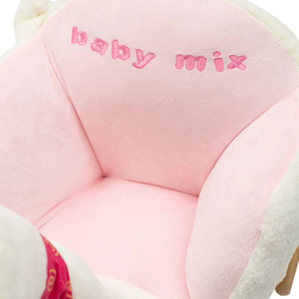 Baby Mix Huśtawka z kółkami i melodiami Łabędź biały, 61 x 32 x 52 cm