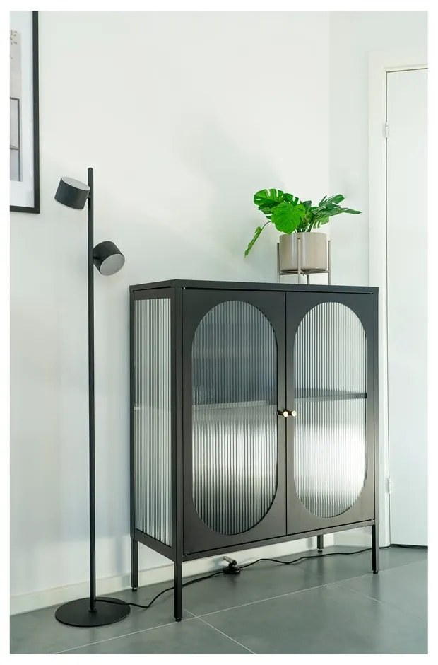 Czarna metalowa witryna 90x110 cm Adelaide – House Nordic