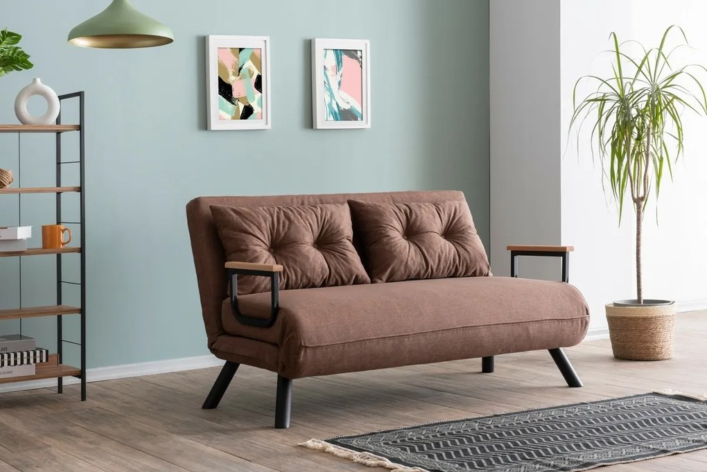 Sofa rozkładana Sando 2 jasny brąz
