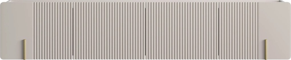 Szafka RTV Malmi 200 cm wisząca - kaszmir / złoty