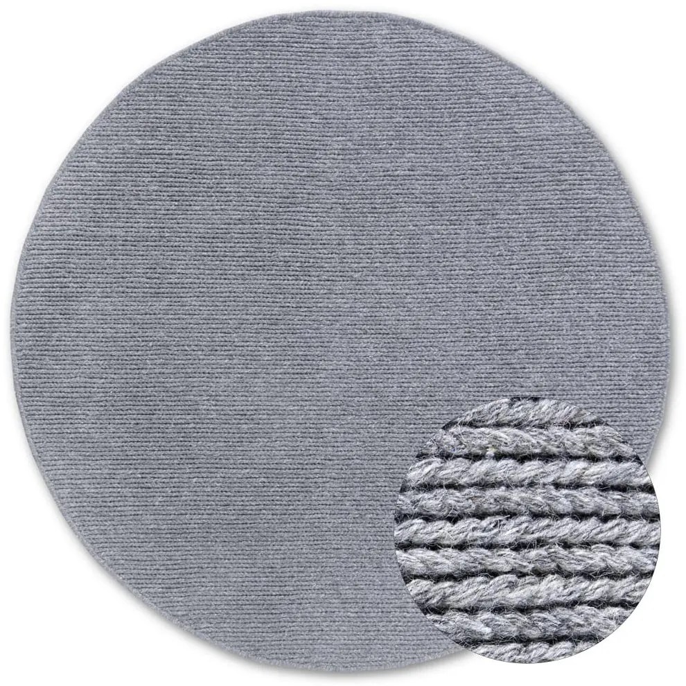 Dywan wełniany Villeroy & Boch srebrny 160 cm x 160 cm koło