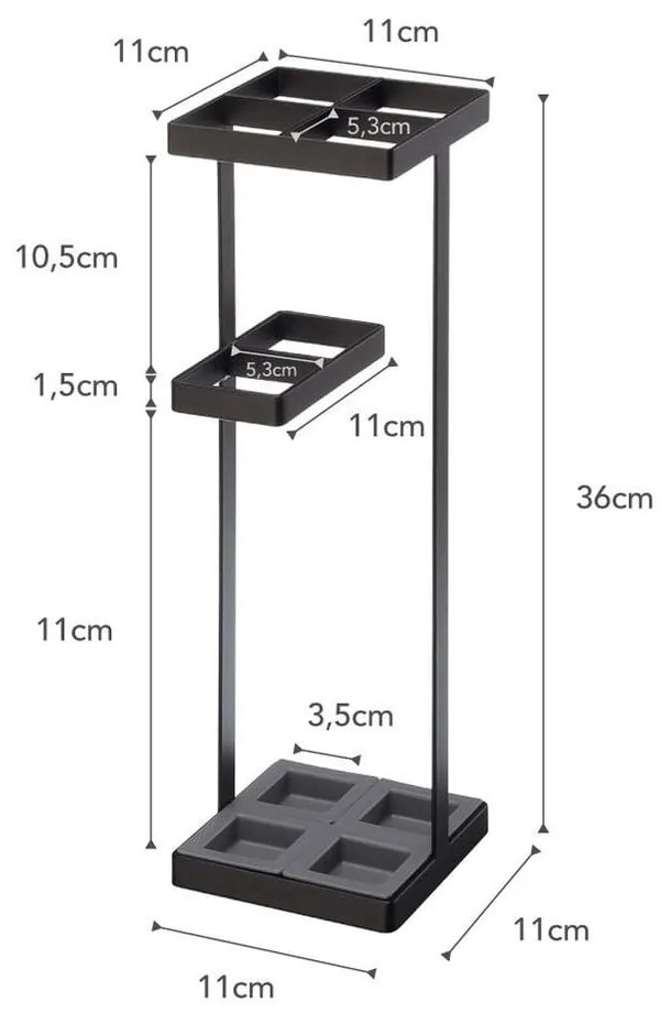 Czarny parasolnik YAMAZAKI Tower
