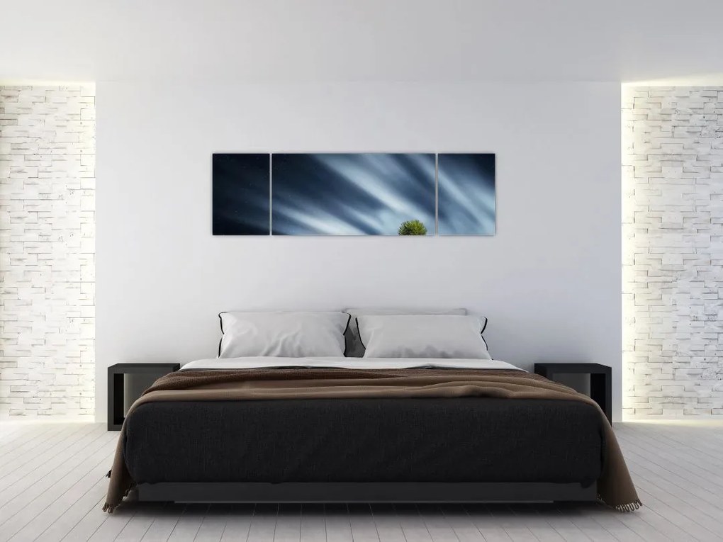 Obraz zorzy polarnej nad wrzosowiskami (170x50 cm)