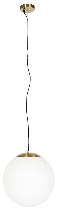 Inteligentna skandynawska lampa wisząca złota z opalowym szkłem 40 cm z WiFi A60 - Ball 40