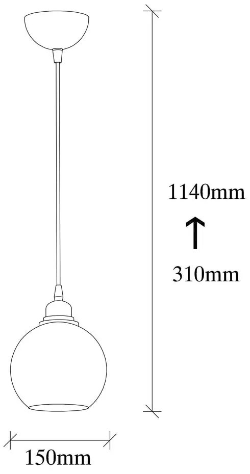 Czarna lampa wisząca ze szklanym kloszem ø 15 cm Smoked – Opviq lights