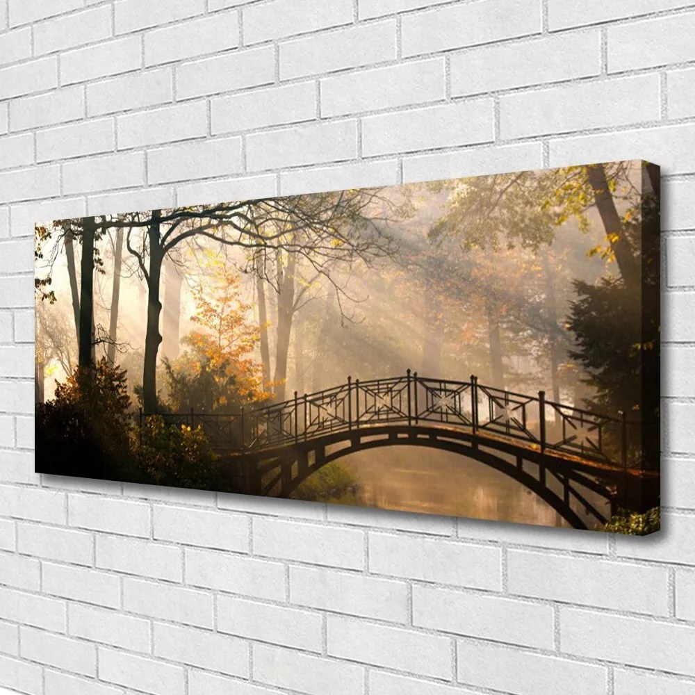 Obraz canvas Drewniany Mostek w Lesie