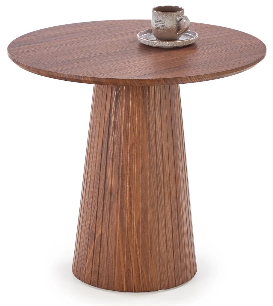 Mała ława okrągła orzechowa MDF 60/55 cm GISELA S