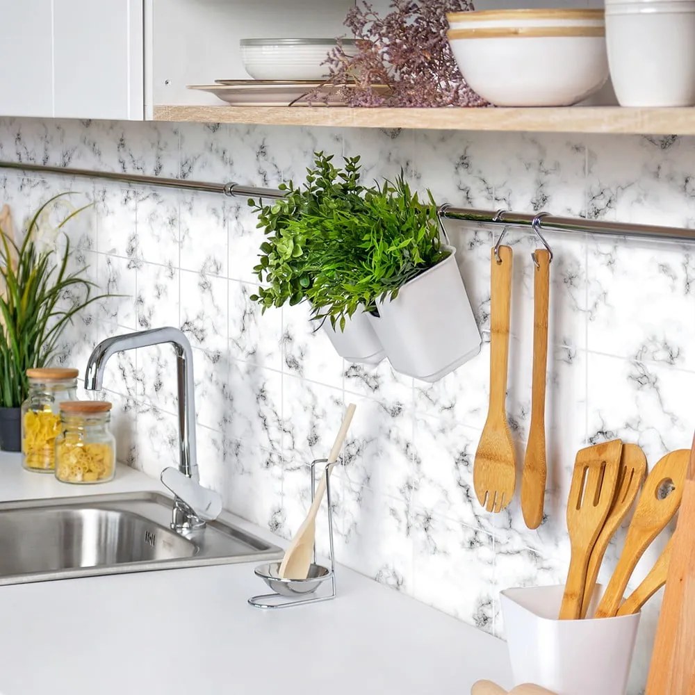 Zestaw naklejek na kafelki 24 szt. 10x10 cm Marble – Ambiance