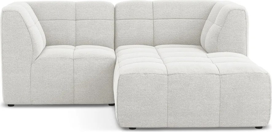 Biały narożnik z materiału bouclé (prawostronny/z szezlongiem) Aloha – Makamii