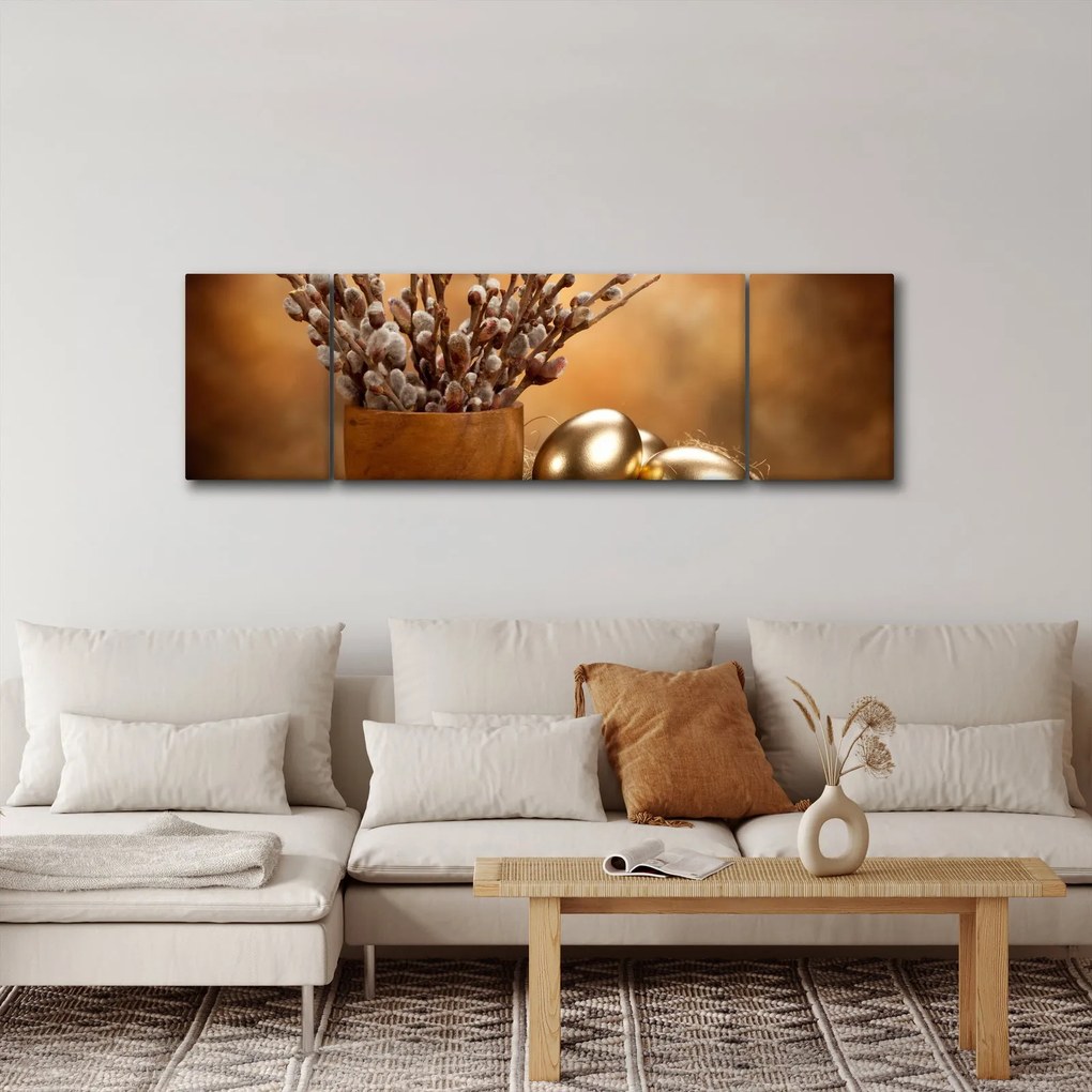 Obraz jajek i kociąt (170x50 cm)