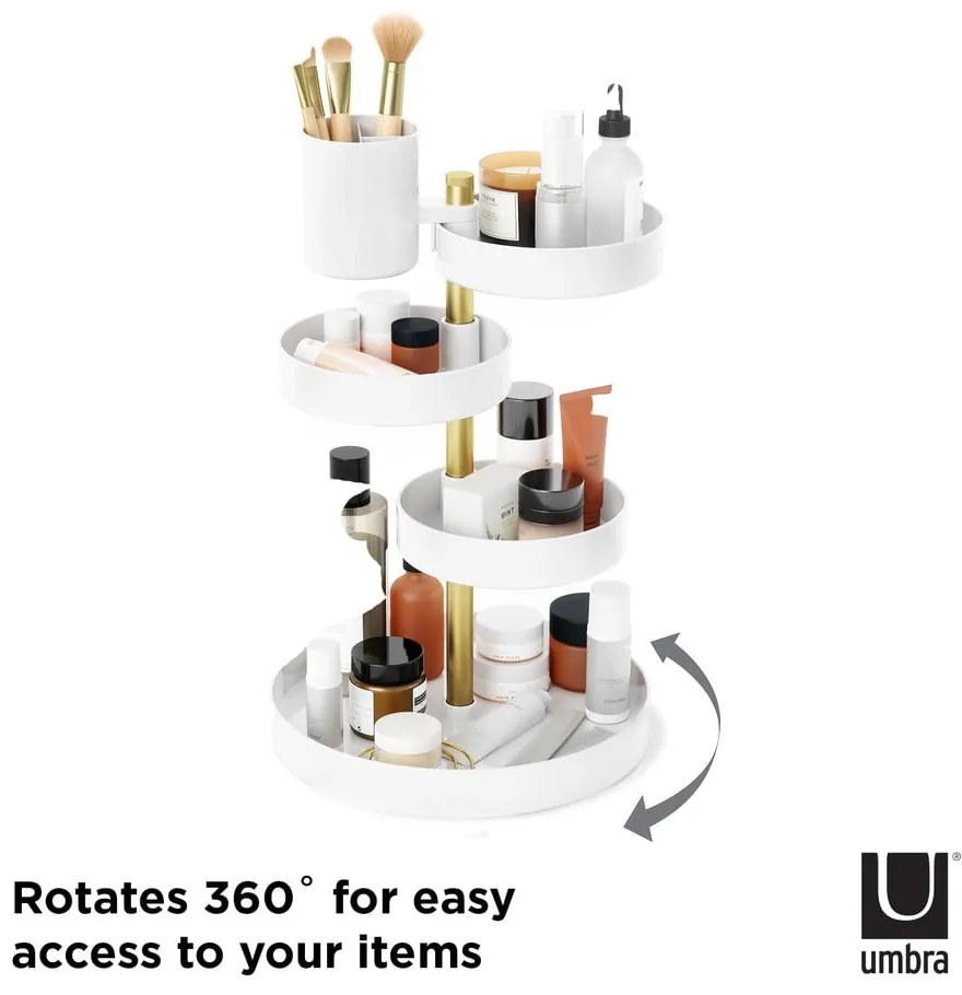 Biały plastikowy organizer łazienkowy Pirouette – Umbra