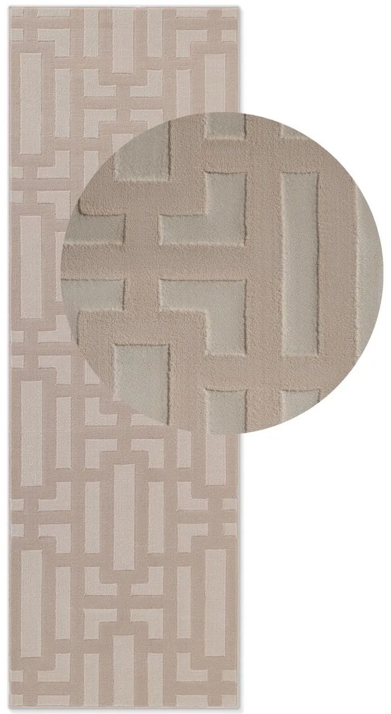 Dywan nowoczesny Perles Geometria beżowy 80 cm x 240 cm