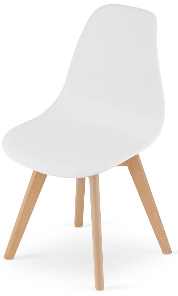 Zestaw jadalniany 1 + 4, stół RAMOD 100x60 cm biały/dekor dąb + białe krzesło KITO