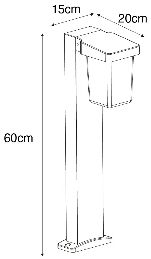 Zewnetrzna Nowoczesna stojąca lampa zewnętrzna czarna 60 cm IP54 - Chimay Nowoczesny Oswietlenie zewnetrzne