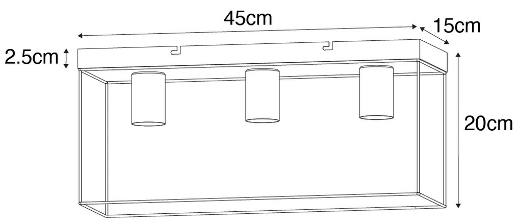 Minimalistyczna lampa sufitowa czarna 3-punktowa - Kodi Nowoczesny Oswietlenie wewnetrzne