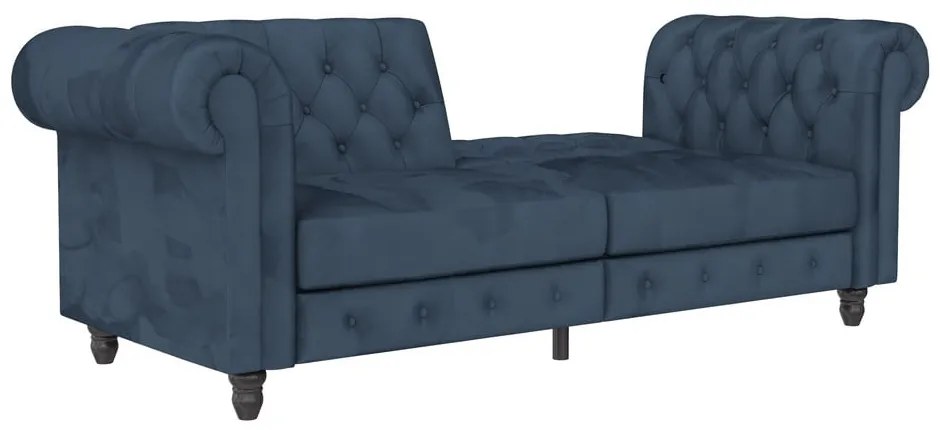 Ciemnoniebieska aksamitna rozkładana sofa 236 cm Felix – Støraa