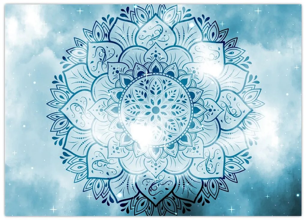 Obraz na szkle - Niebiańska mandala (70x50 cm)