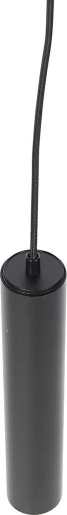Designerska lampa wisząca czarna z adapterem szynowym 3-fazowym - 3-fazowa Tuba Small