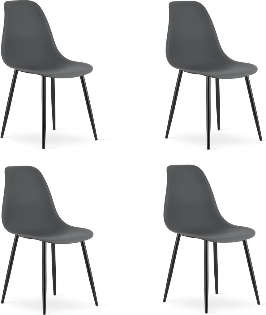 Krzesło OSAKA ciemnoszare z czarnymi nogami