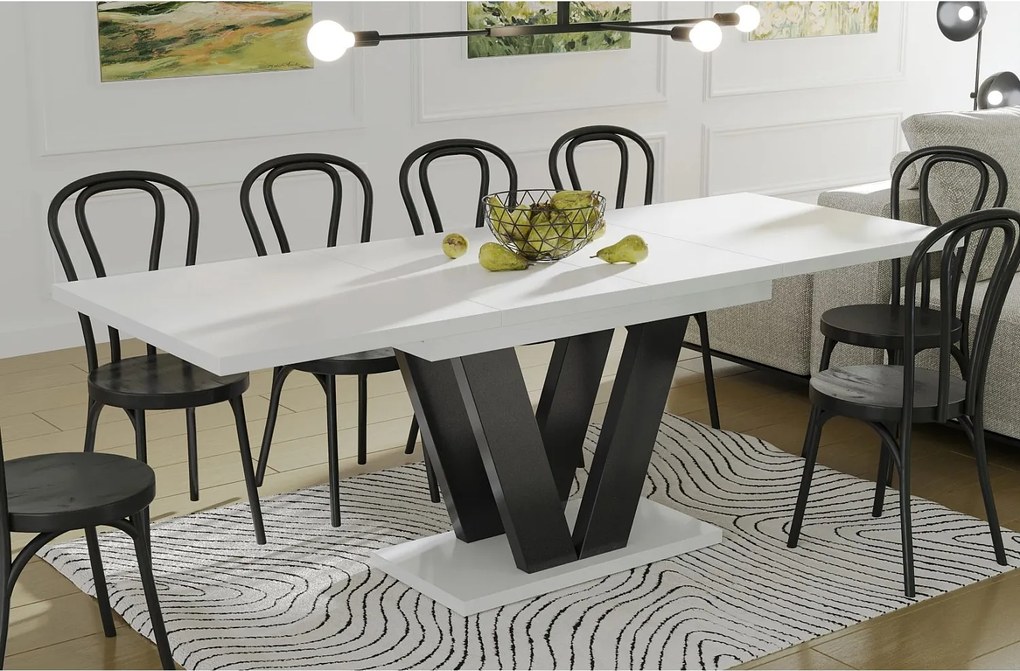 Stół rozkładany LARA 130(210)x80 biały połysk