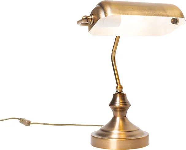 Klasyczna lampa stołowa / lampa notarialna brązowa - Banker