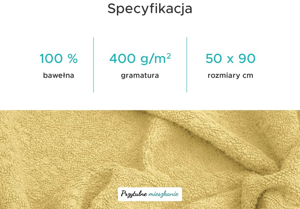 Ręcznik Basic 50 x 90 cm żółty, 100% bawełna