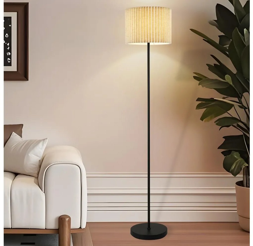 Brilagi - Lampa stojąca NORDIC WAVE 1xE27/15W/230V lniany/czarny