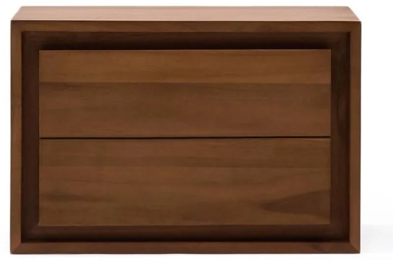 Ciemnobrązowa wisząca szafka pod umywalkę z litego drewna tekowego 60x40 cm Kenta – Kave Home