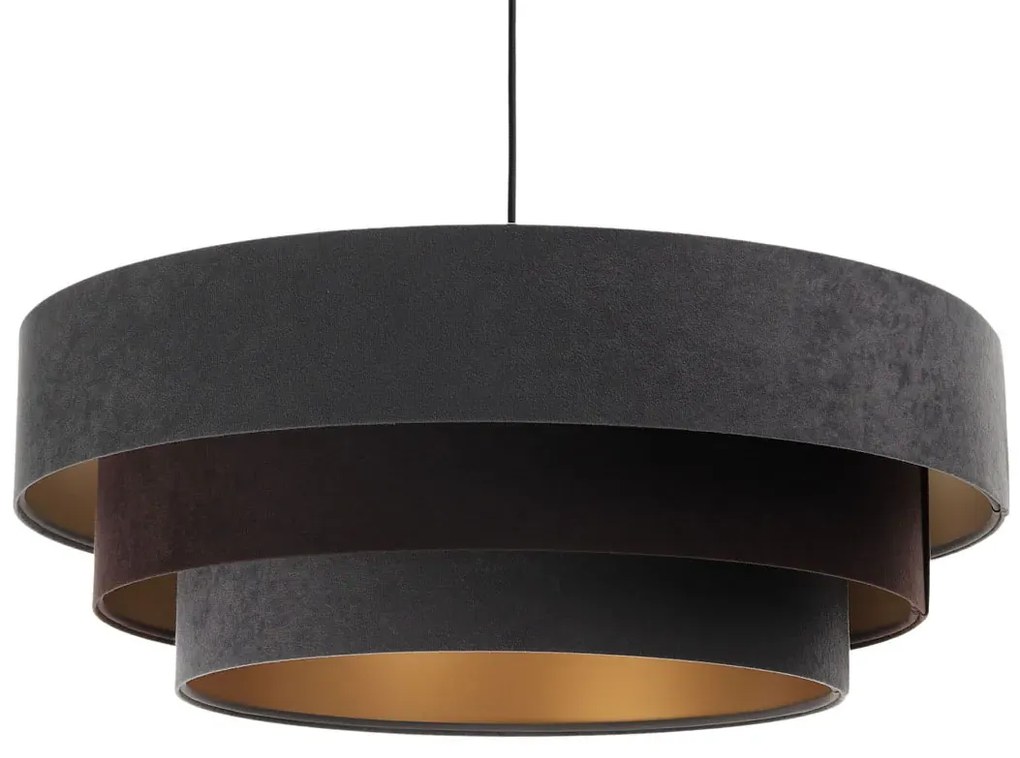 Welurowa lampa wisząca z potrójnym kloszem - S447 F9-Z01