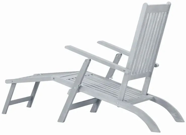 Szary drewniany leżak z regulacją - Lioxio