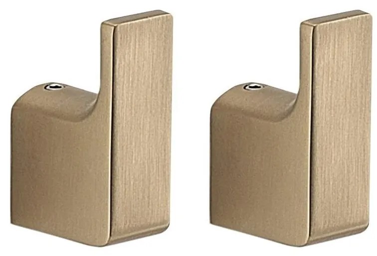 Gedy - Zestaw 2 haków ściennych PIRENEI, matowe złoto