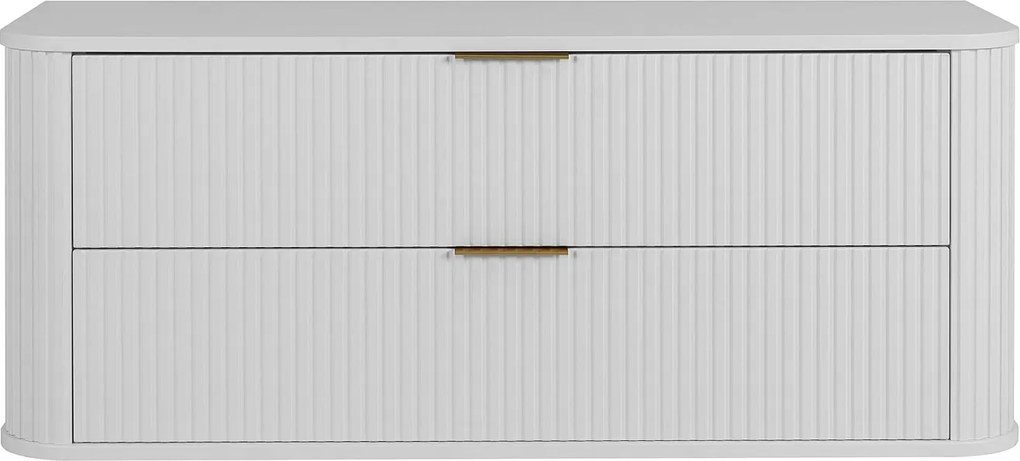 Szafka łazienkowa, matowa biel, złoty uchwyt, 41,5 x 120 x 51,7 cm