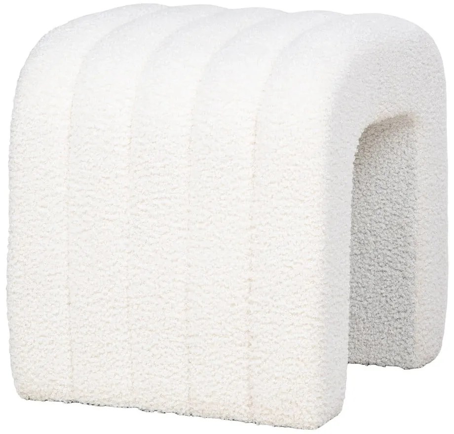 Biały puf z materiału bouclé Colma – House Nordic