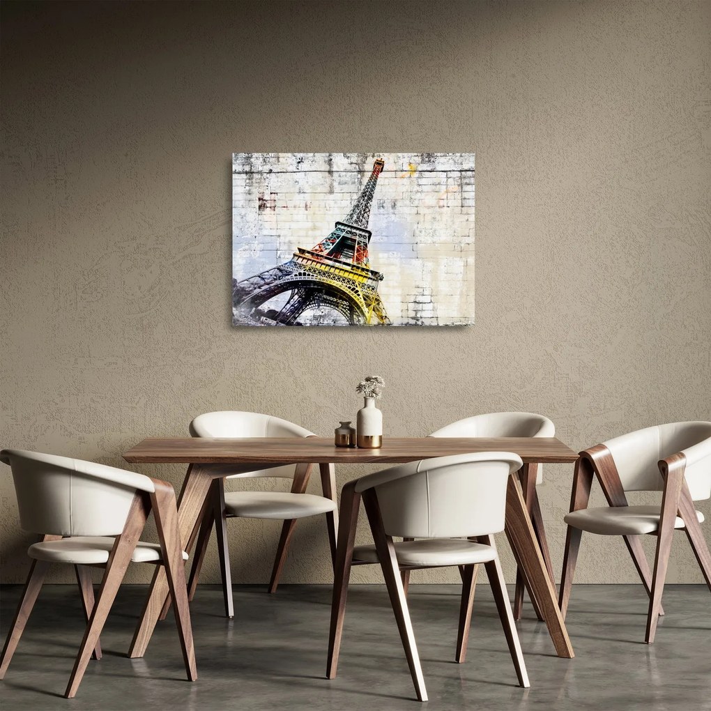 Obraz na szkle - Cyfrowa grafika wieży Eiffla (70x50 cm)