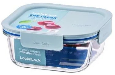 LOCKnLOCK Kwadratowy szklany słoik CLEAR, 750 ml,miętowy, 750 ml