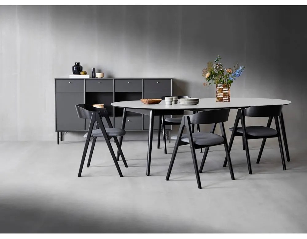 Okrągły rozkładany stół z dodatkowym białym blatem ø 135 cm Meza – Hammel Furniture