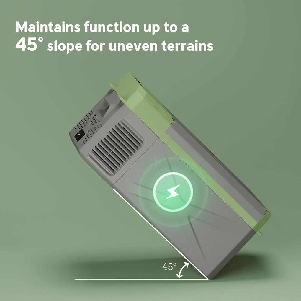 Outsunny 16,3L Lodówka Kompressorowa Elektryczna z Funkcją ECO Szary+Zielony