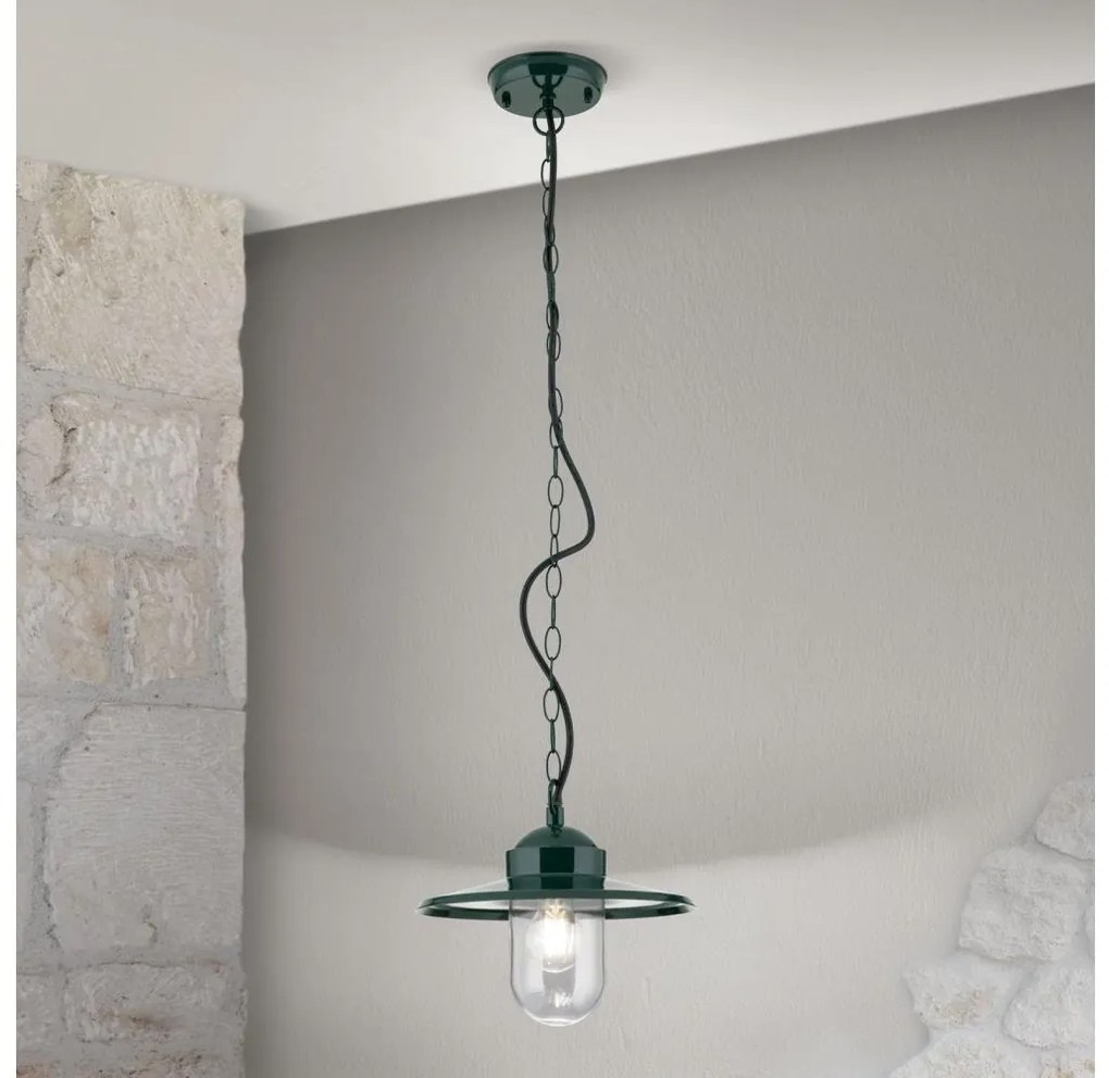 Orion AL 11-1318 - Zewnętrzna lampa wisząca EDWARD 1xE27/60W/230V IP44 zielona
