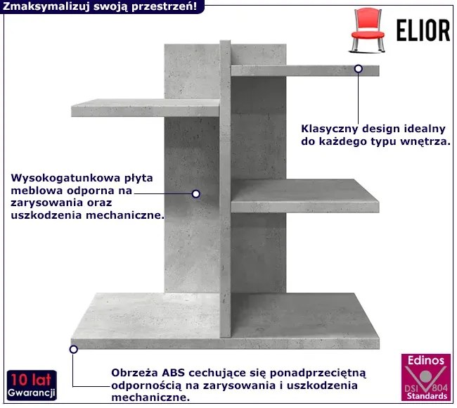 Minimalistyczna nadstawka na biurko beton Erim 4X