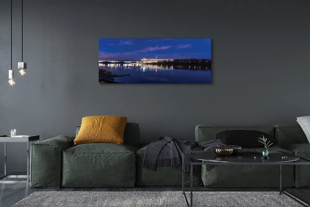 Obraz drukowany na płótnie Most i Stadion Narodowy Nocą