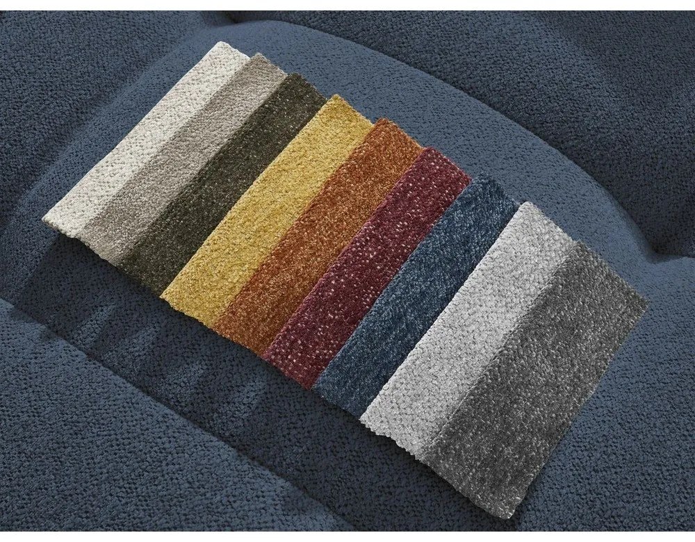 Niebieski podnóżek z tkaniny szenilowej Roxelane – Bobochic Paris