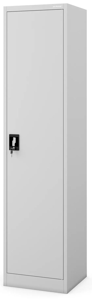 Szafa biurowa metalowa na akta, wąska, szara, 450x1850x400 mm: ALEX