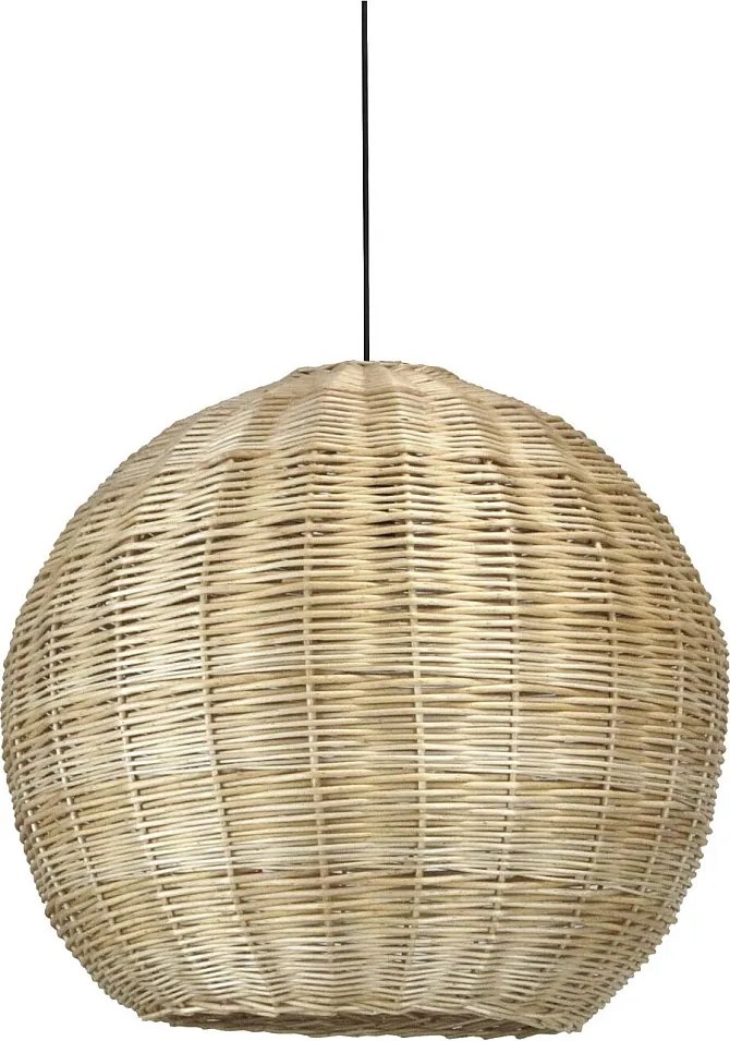 Lampa sufitowa NATURAL w nowoczesnym stylu - wys. 130 cm x ø70 cm - E27 15W - stal i jasna wiklina - IP20