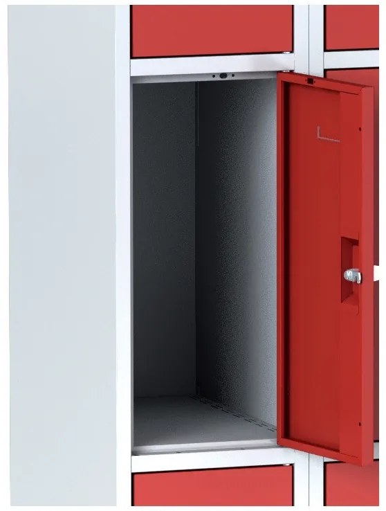 Alfa 3 Szafka skrytkowa, 9 schowków, 1800 x 900 x 500 mm, zamek obrotowy, drzwi pomarańczowe